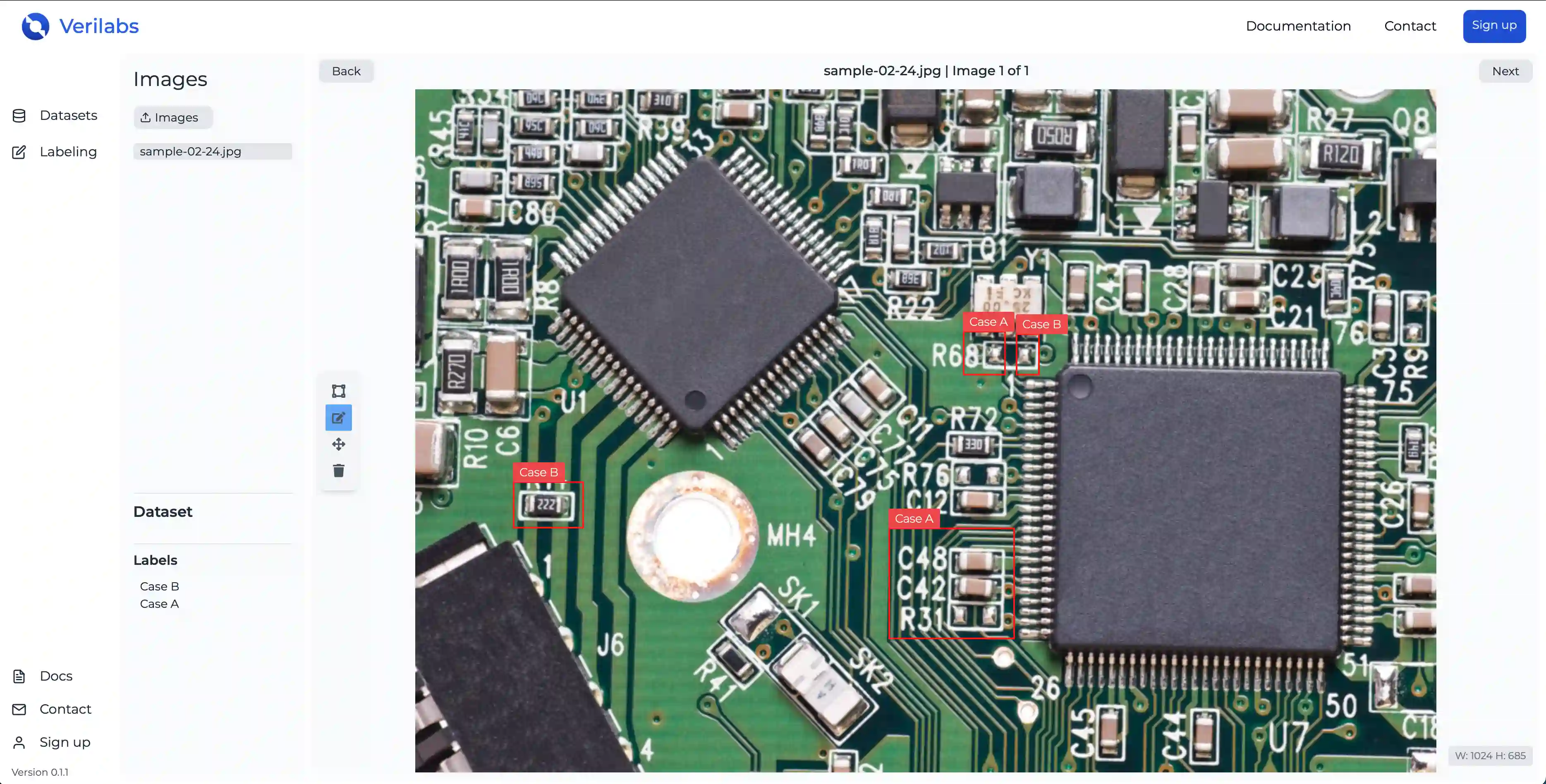 Verilabs: In-Browser Image Labeling Tool for Automated QA